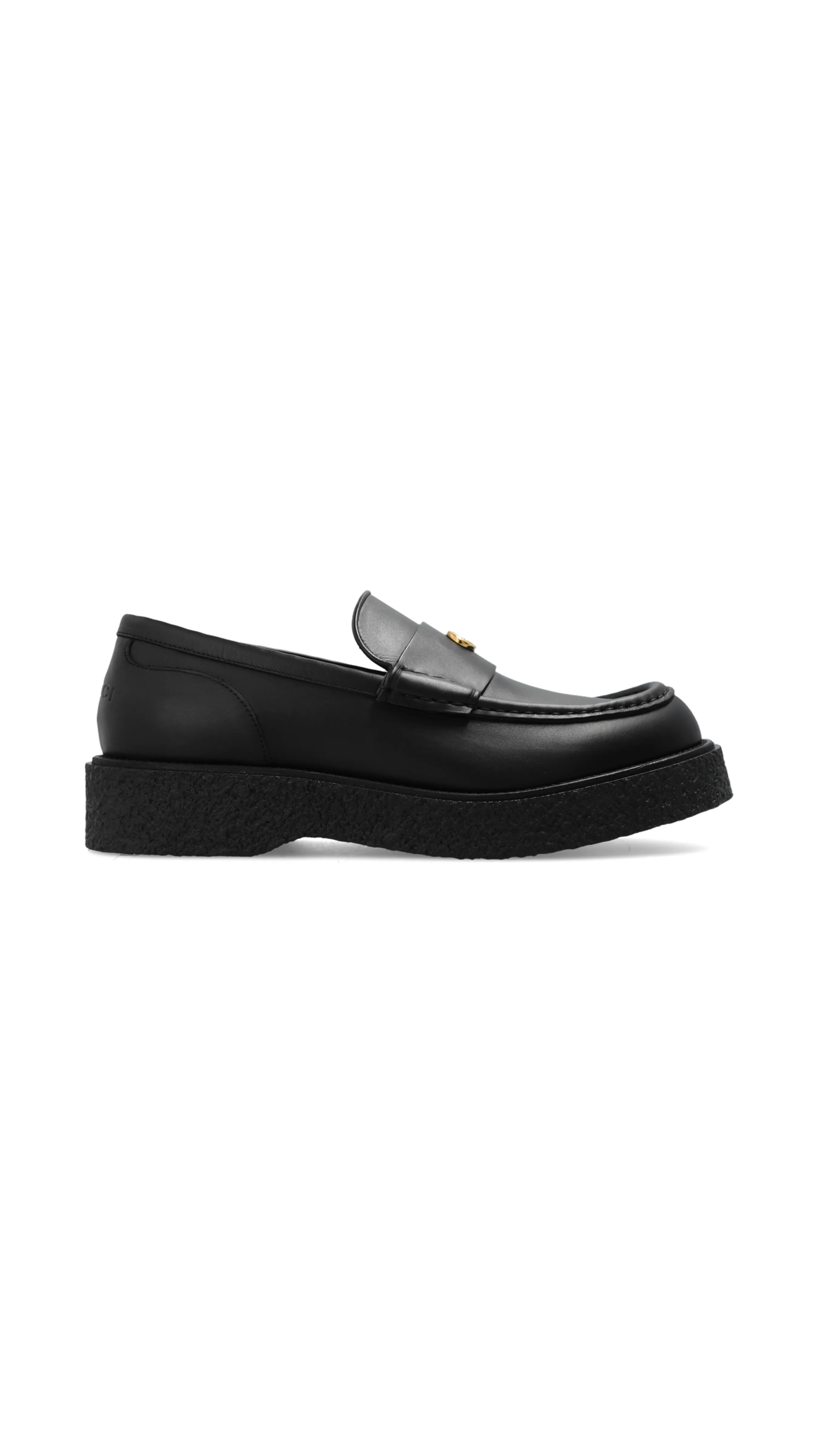 Loafer with Interlocking G - Black