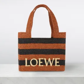 LOEWE PAULAS IBIZA 2024 Font Striped Tote Bag - Black  Honey