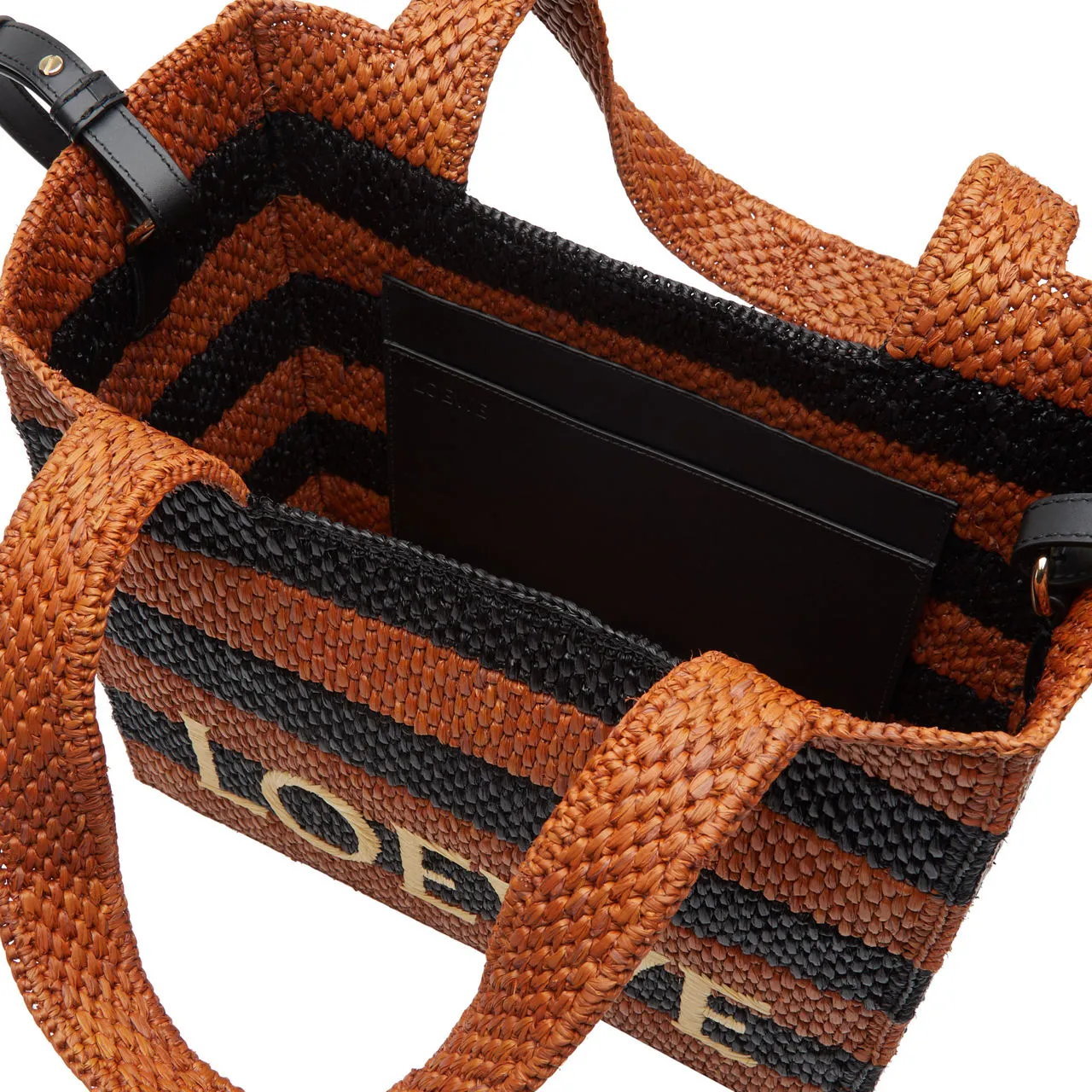 LOEWE PAULAS IBIZA 2024 Font Striped Tote Bag - Black  Honey