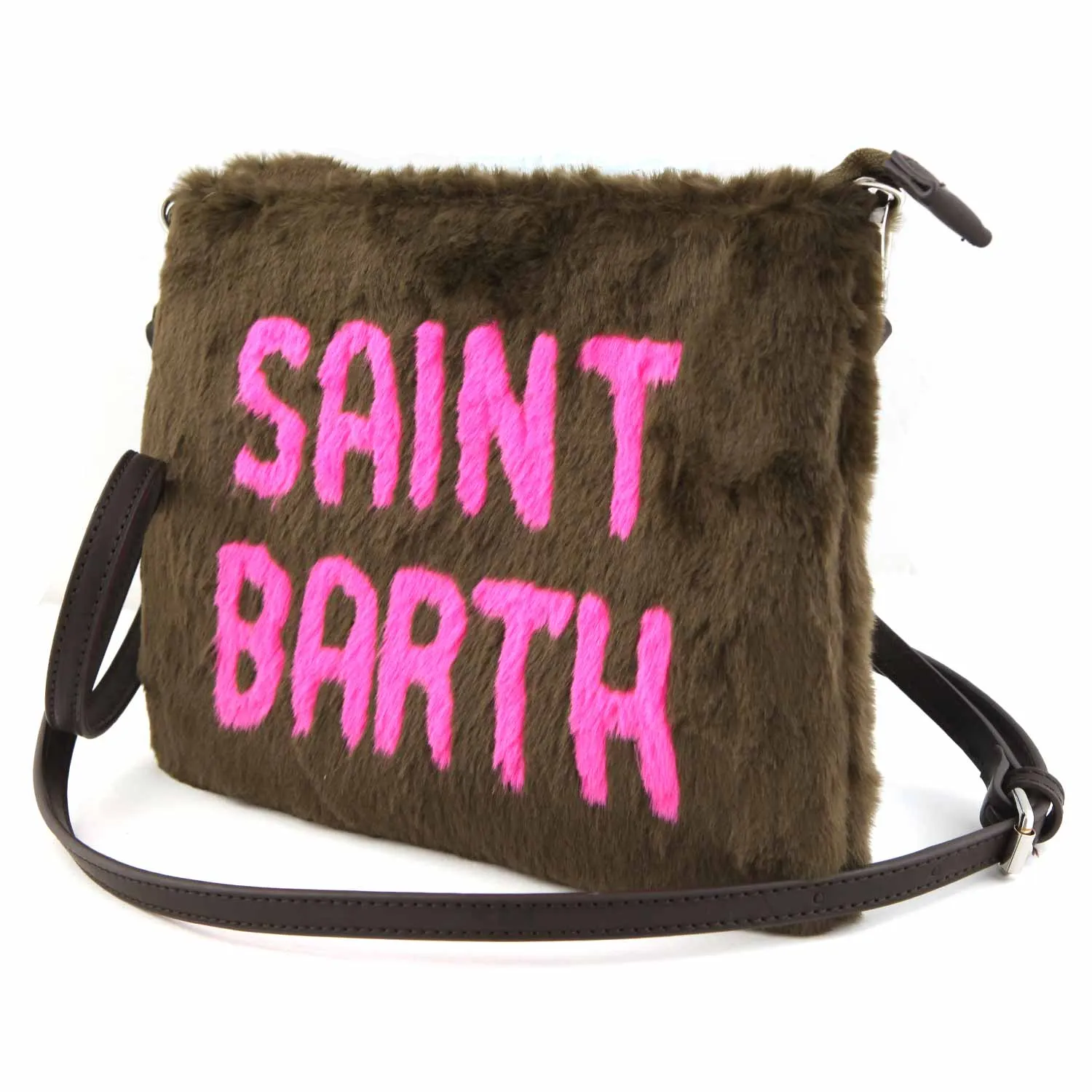 Mc2 Saint Barth Parisienne Khaki And Fuchsia Handbag