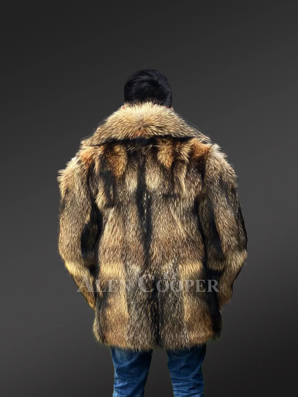 Men’s Raccoon Fur Jacket Fur Coat