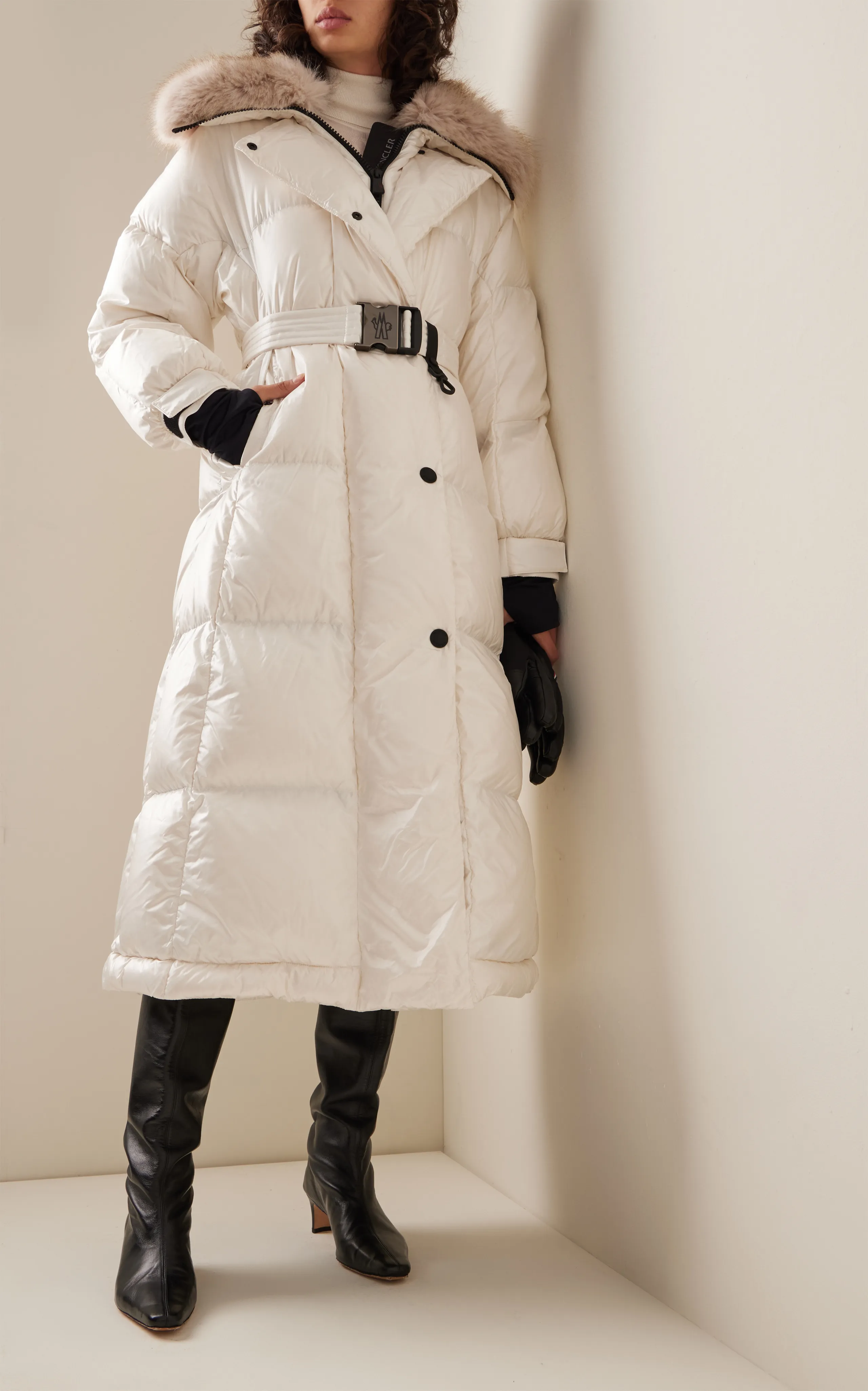 Moncler Grenoble Chamoille Belted Down Puffer Coat