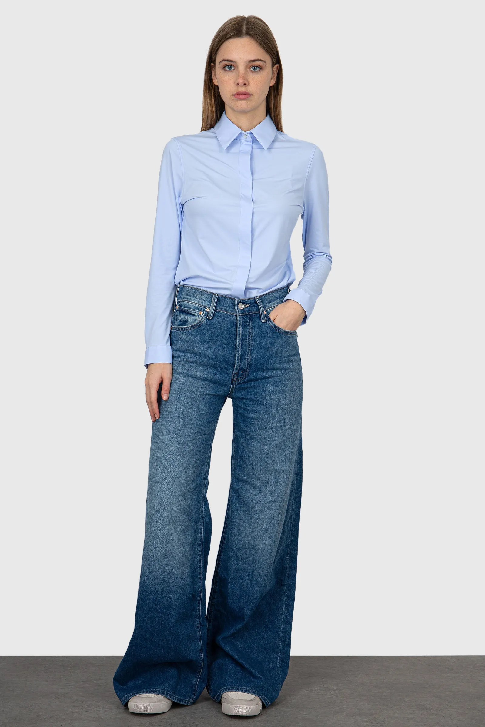 Mother Jeans The Ditcher Roller Sneak Superior Blu Medio Donna