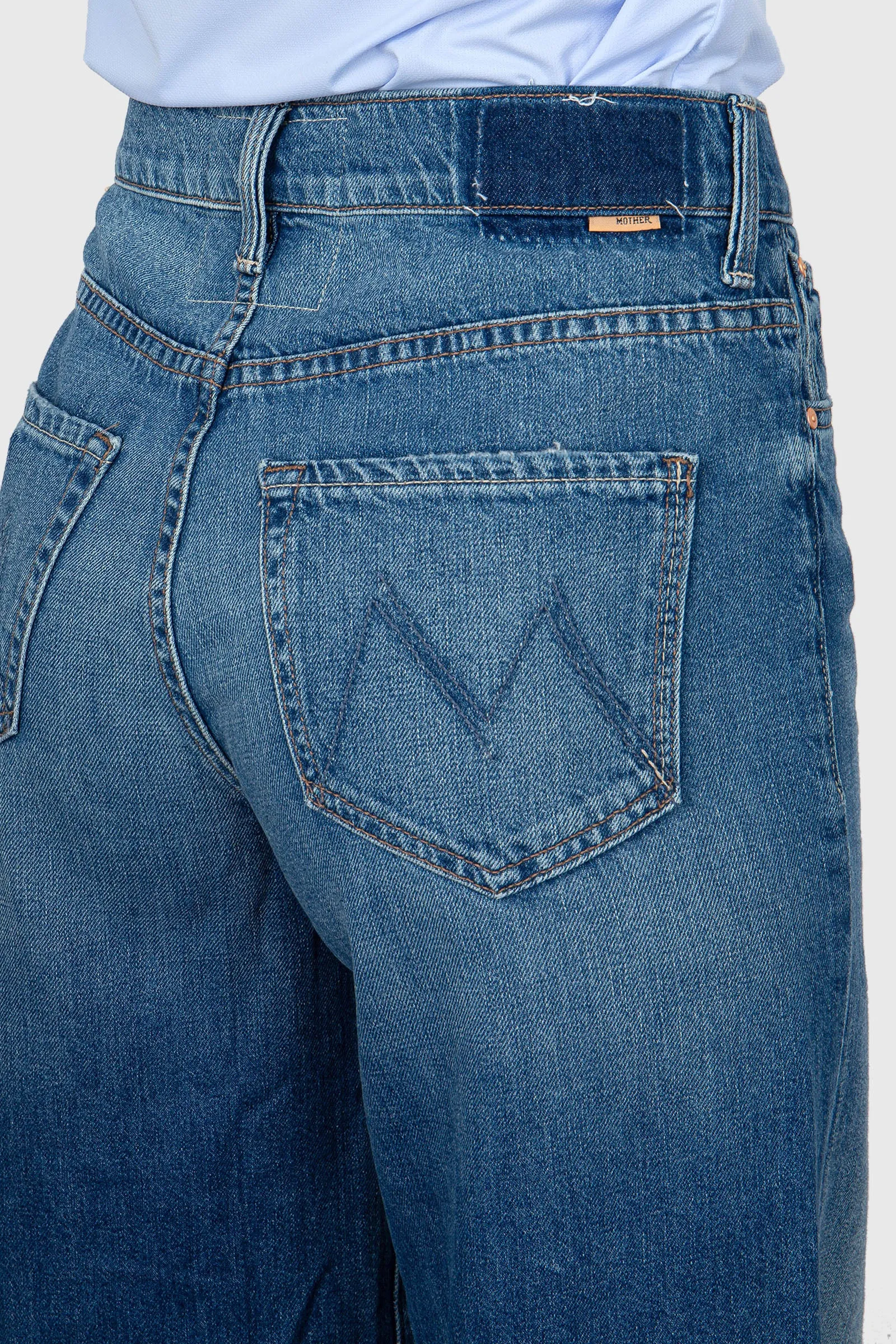 Mother Jeans The Ditcher Roller Sneak Superior Blu Medio Donna