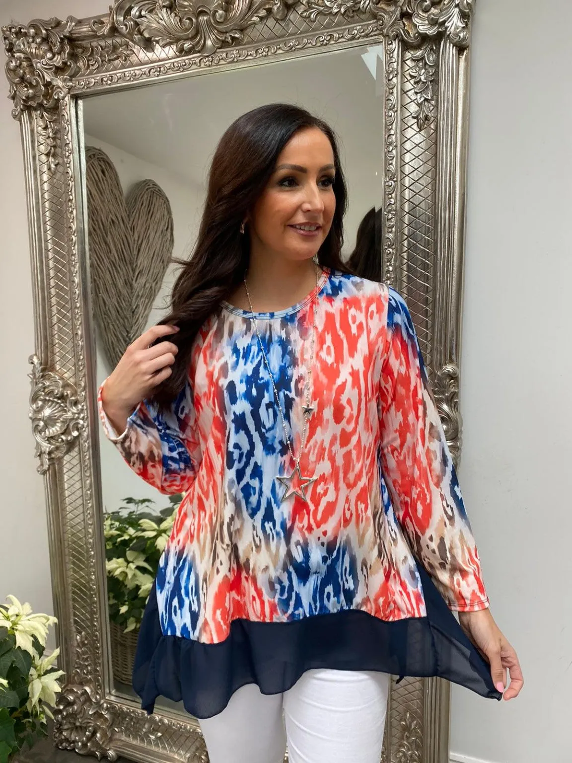 Multi Colour Animal Print Top Kiki