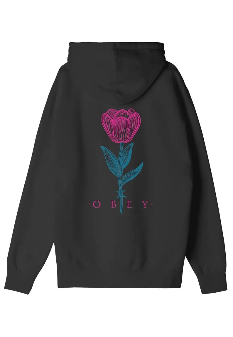 Obey - Barbwire Flower Black - Hoodie