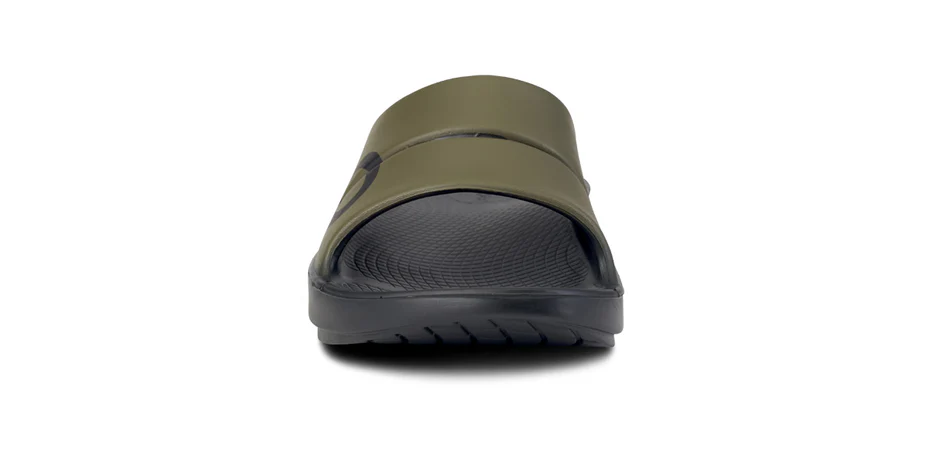 Oofos Men’s OOahh Sport Slide Sandals-Tactical Green