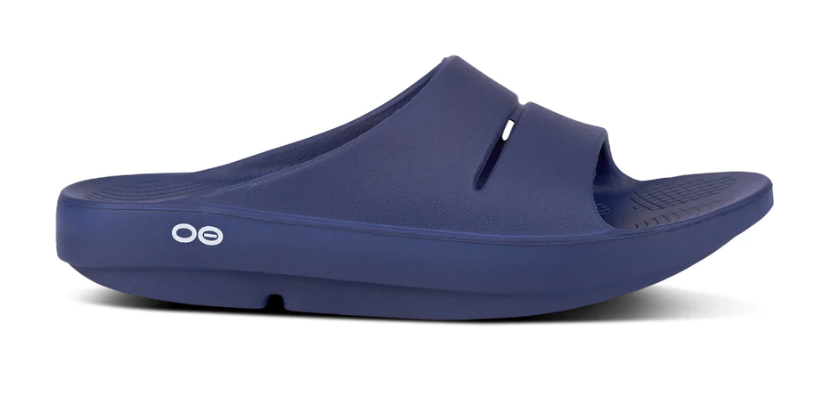 Oofos Unisex OOahh Slide Sandals- Navy