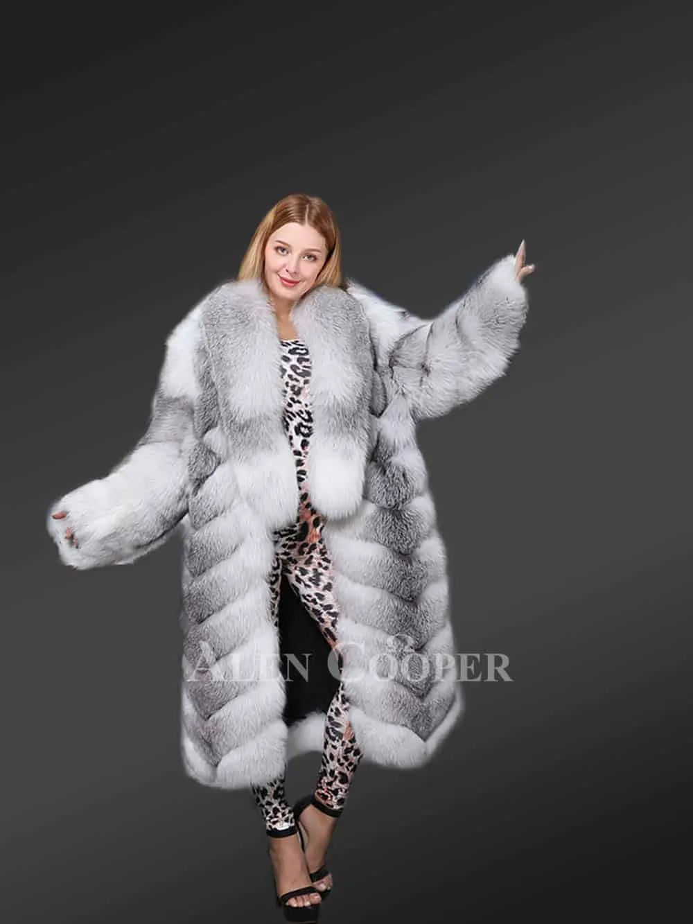 Original Cross Fox Fur Long Coat