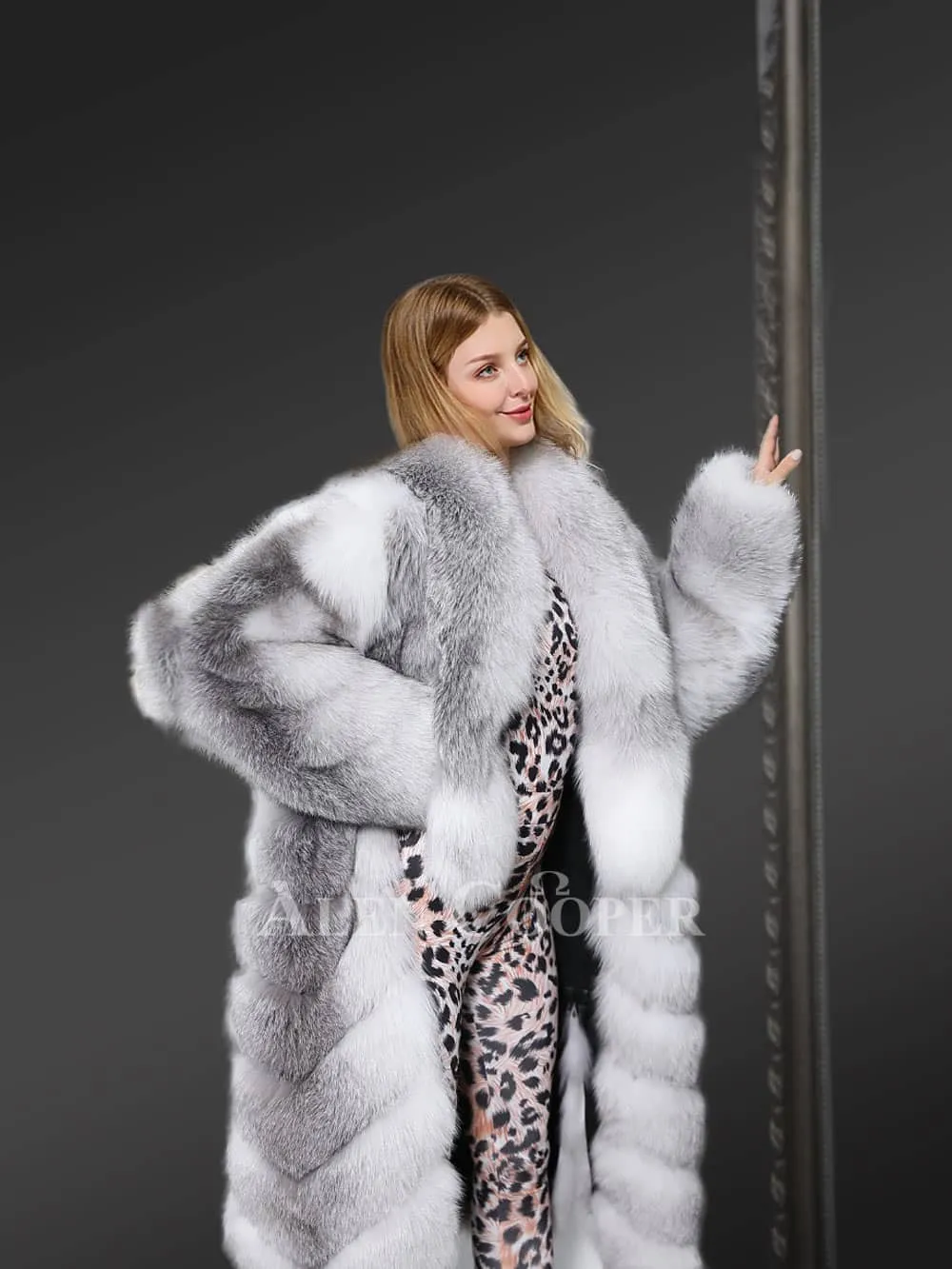 Original Cross Fox Fur Long Coat