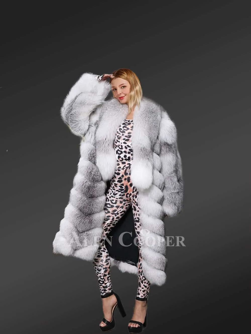 Original Cross Fox Fur Long Coat