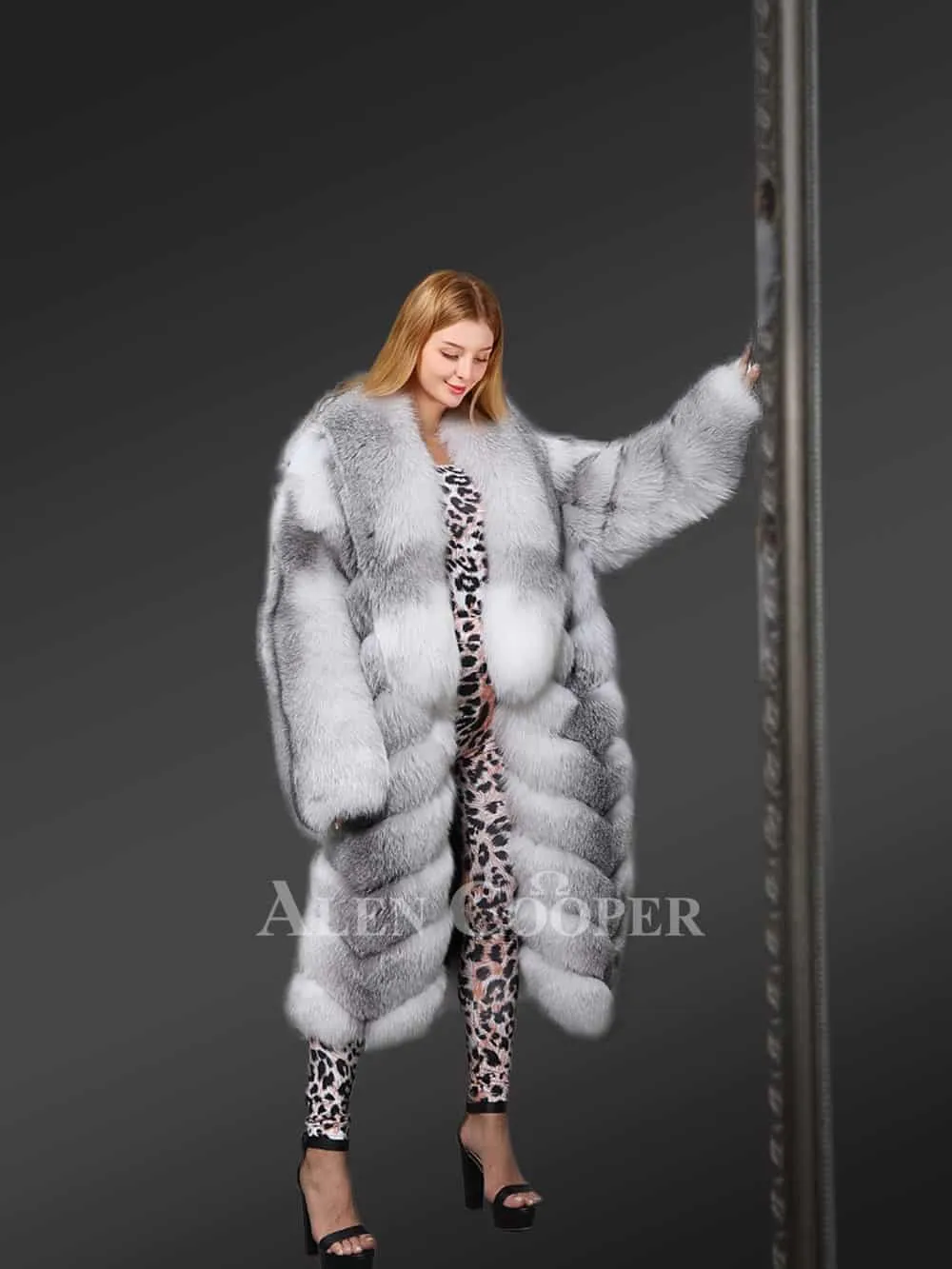 Original Cross Fox Fur Long Coat