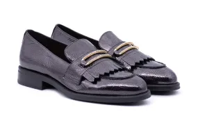 Patent Loafer with Rhinestones