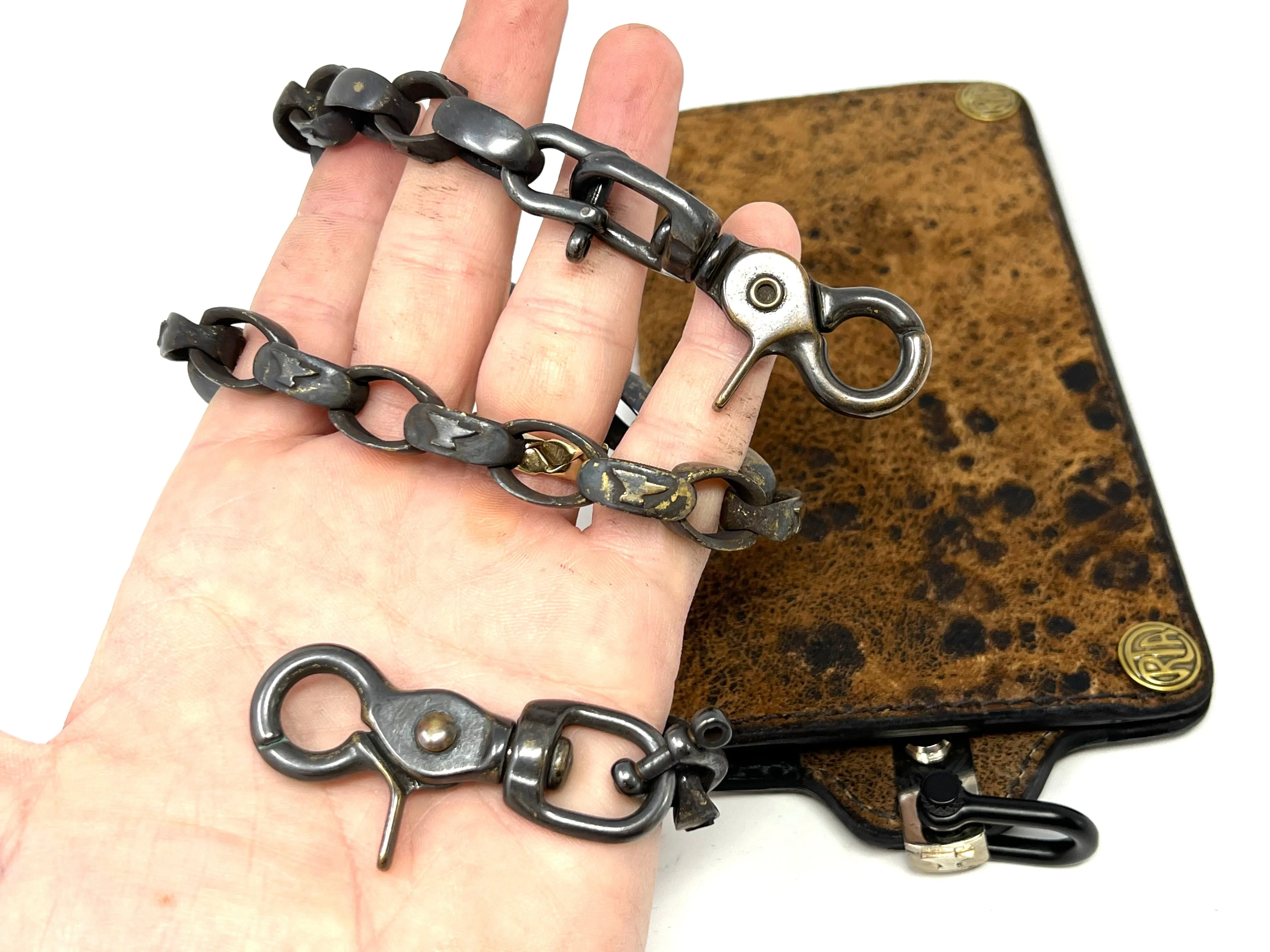 Patina Brass Signature Wallet Chain