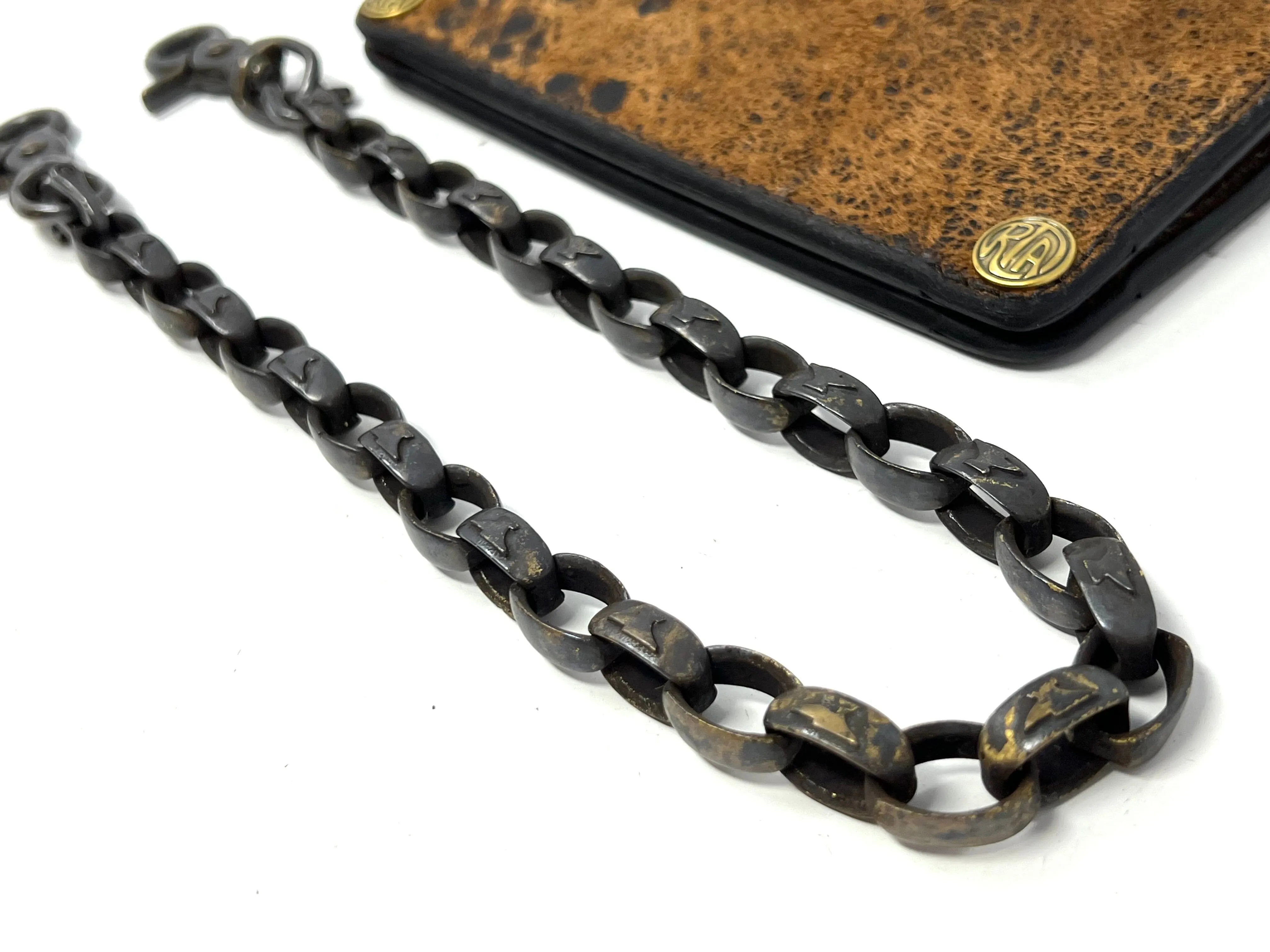 Patina Brass Signature Wallet Chain