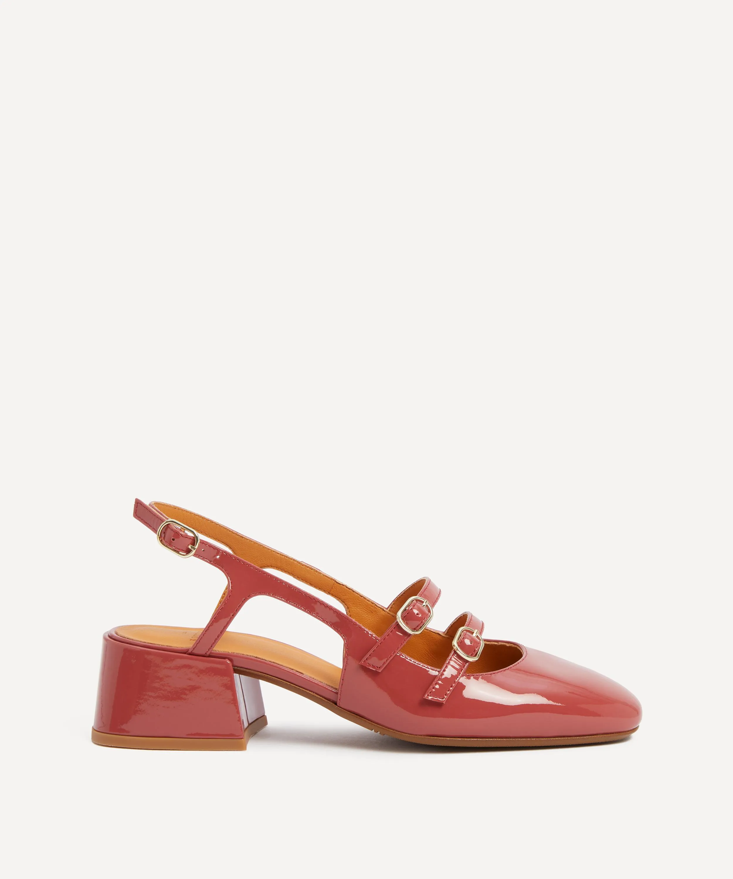 Paula Babies Sling-Back Heels in Patent Rosewood