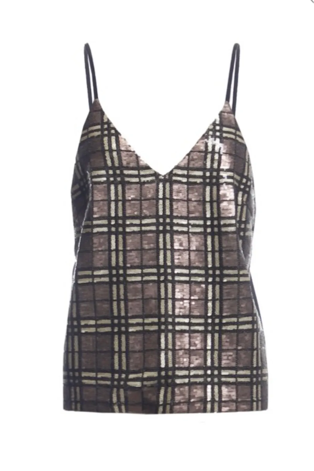 Plaid Sequin Cami