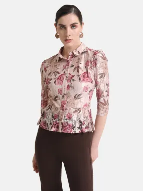 Printed Peplum Shirt