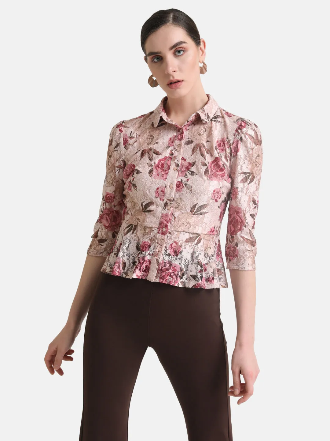 Printed Peplum Shirt