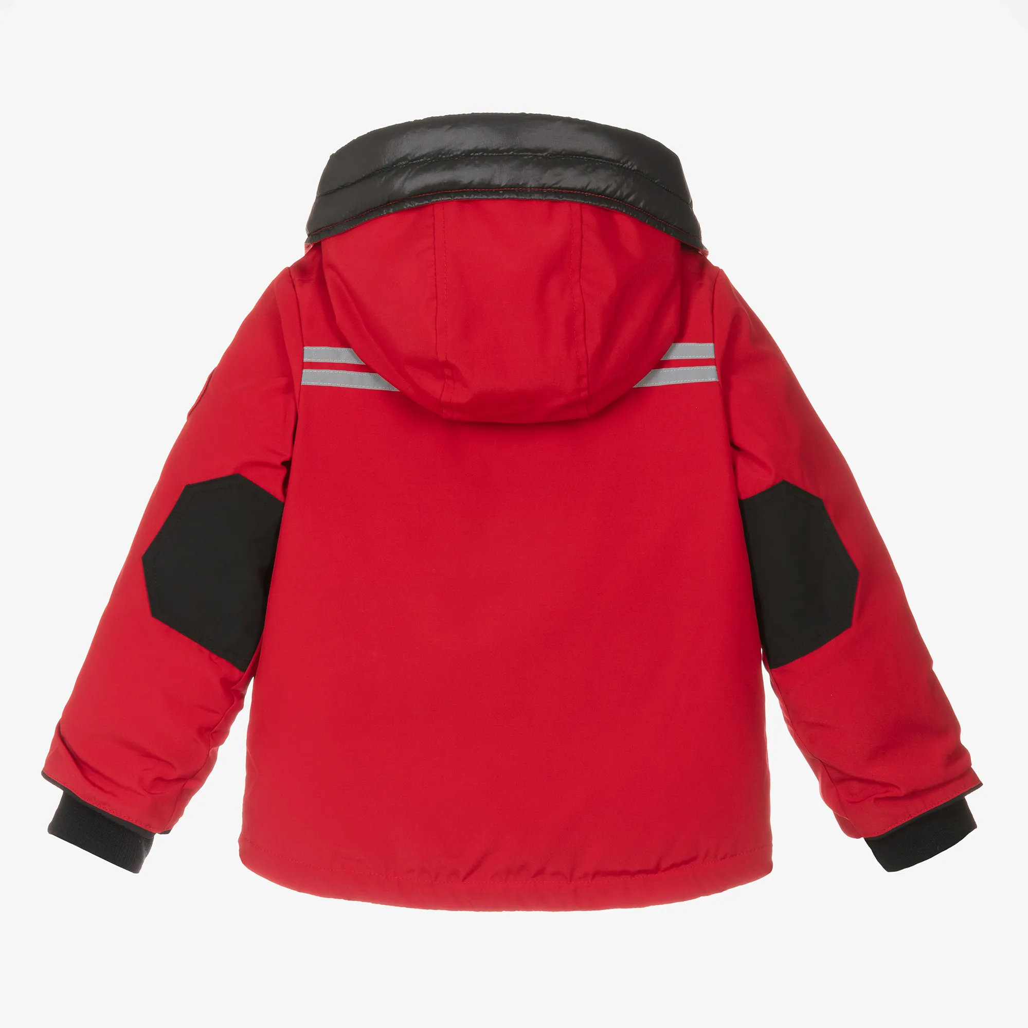 Red Down Padded Lynx Parka Coat