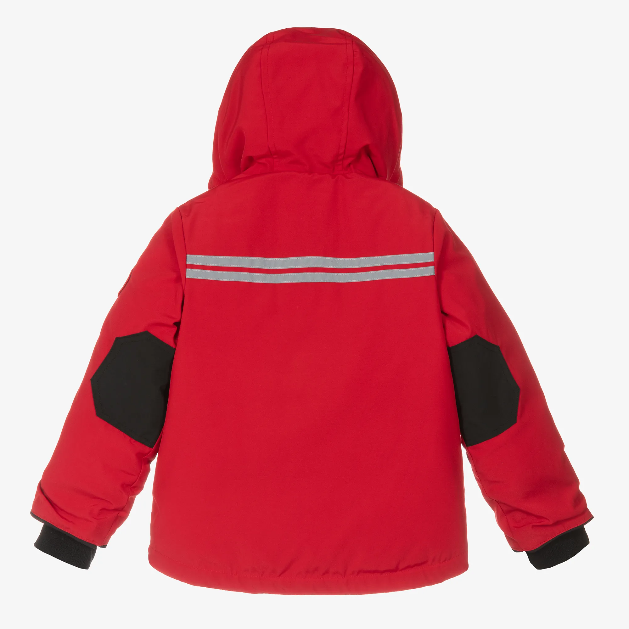 Red Down Padded Lynx Parka Coat