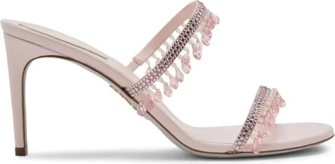 René Caovilla 75mm crystal-embellished sandals Pink