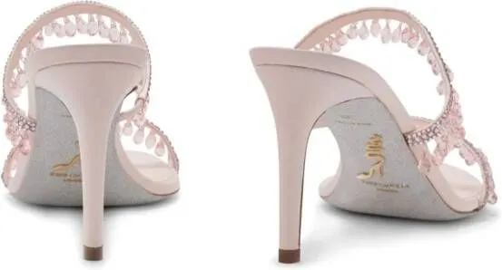 René Caovilla 75mm crystal-embellished sandals Pink