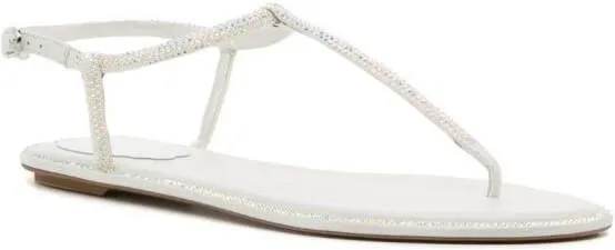 René Caovilla Diana leather open-toe sandals White