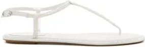 René Caovilla Diana leather open-toe sandals White