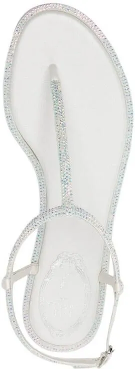 René Caovilla Diana leather open-toe sandals White