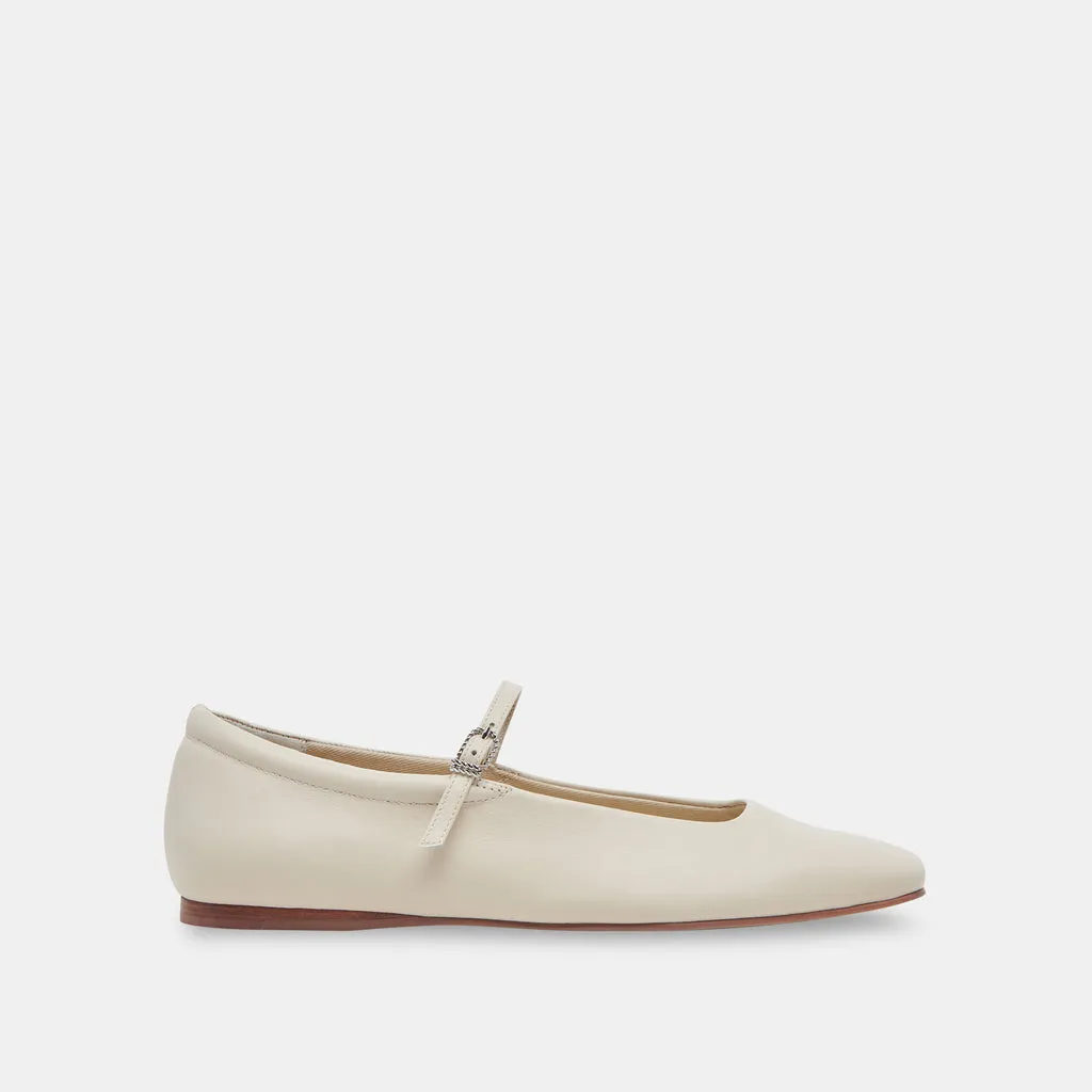 REYES WIDE BALLET FLATS IVORY LEATHER– Dolce Vita 6974198775874