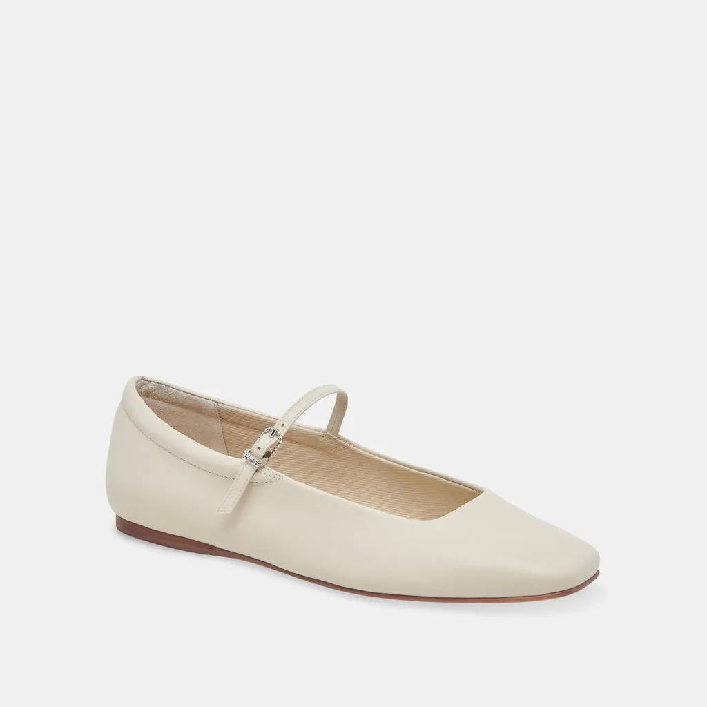 REYES WIDE BALLET FLATS IVORY LEATHER– Dolce Vita 6974198775874