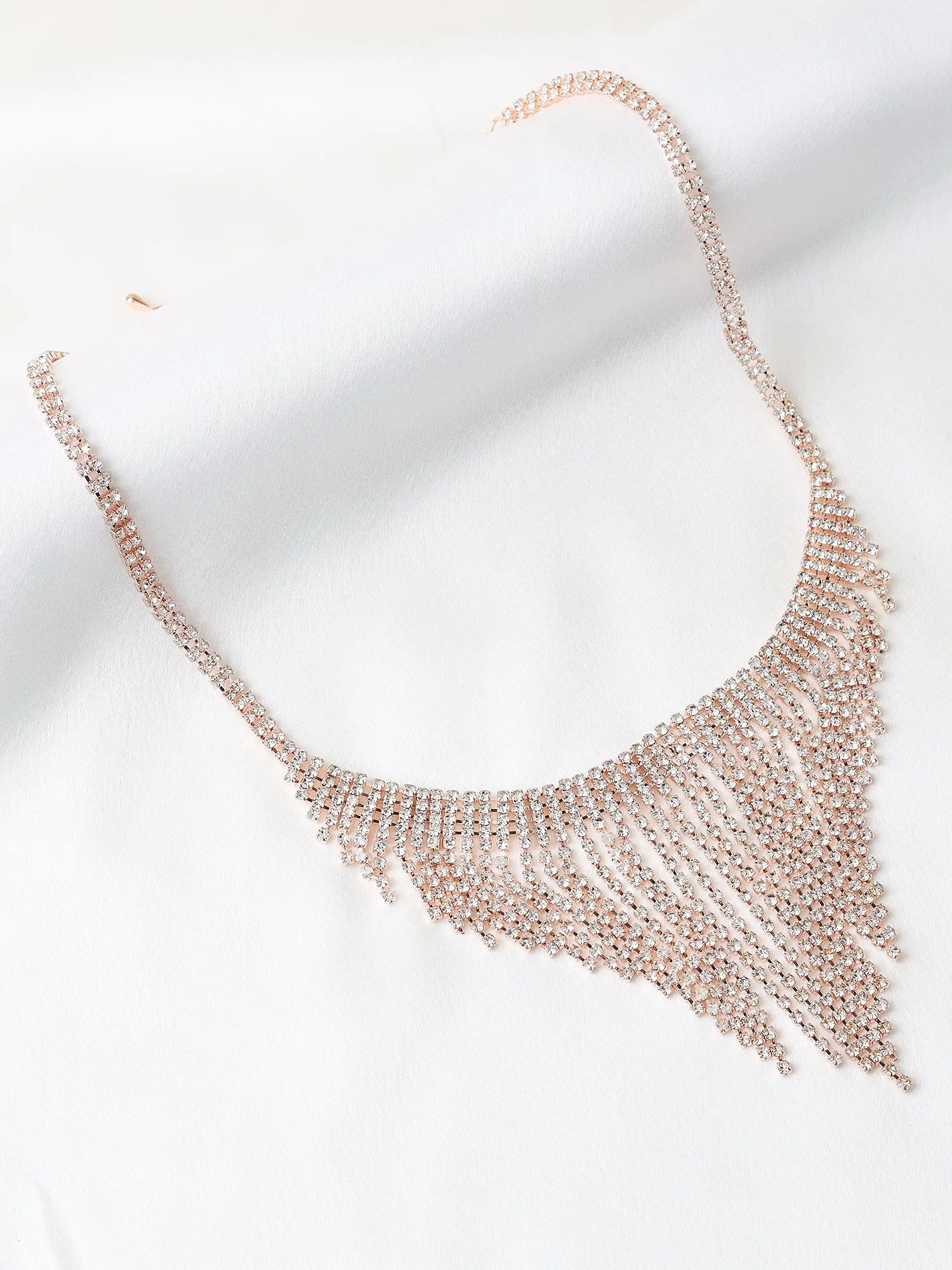 Rhinestone Fringe Necklace