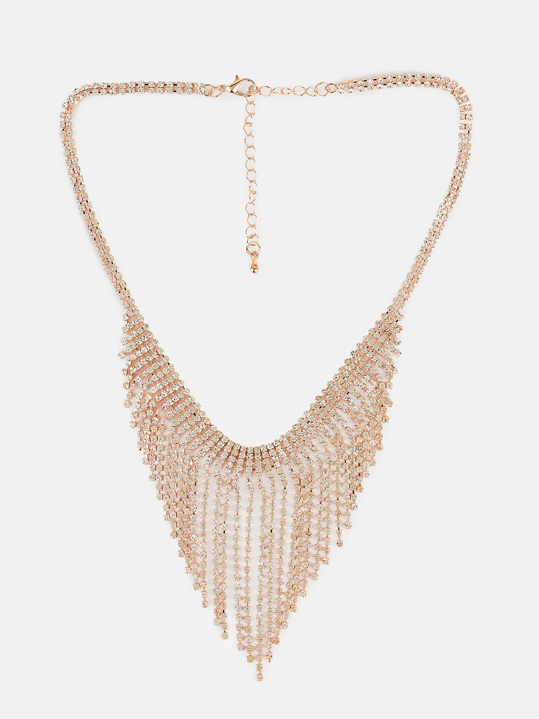 Rhinestone Fringe Necklace