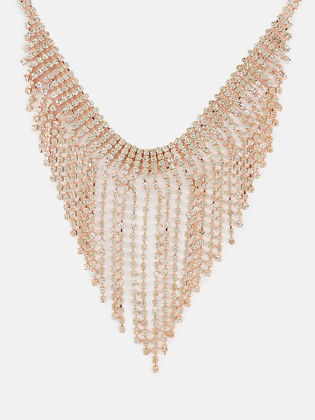 Rhinestone Fringe Necklace