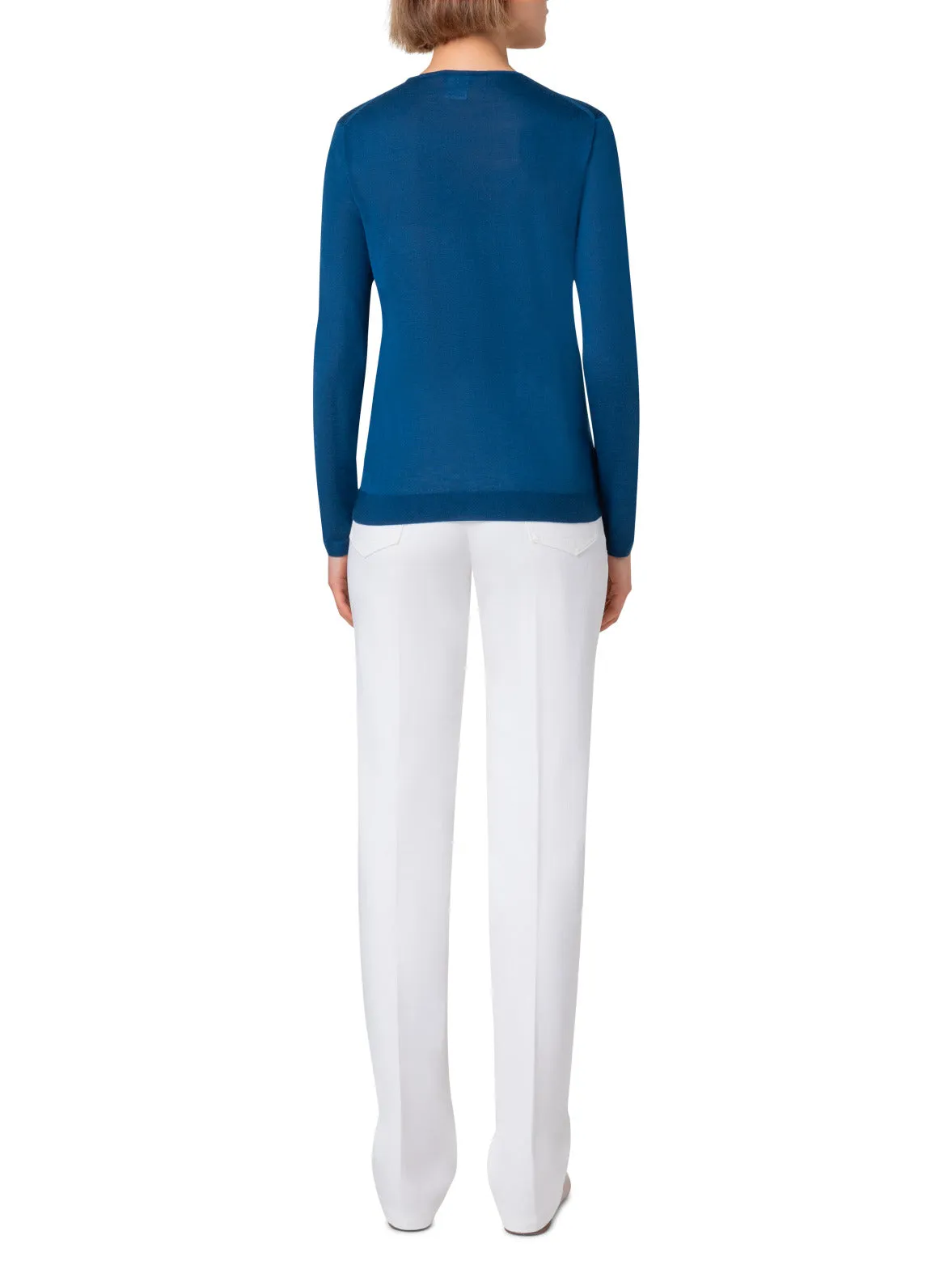 Seamless Cashmere Silk Knit Sweater