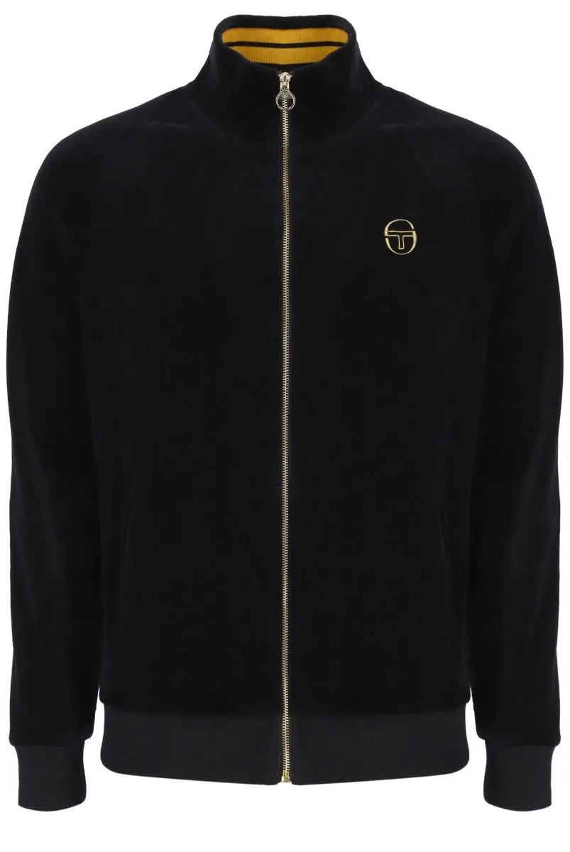 Sergio Tacchini Court Velour Track Jacket Black