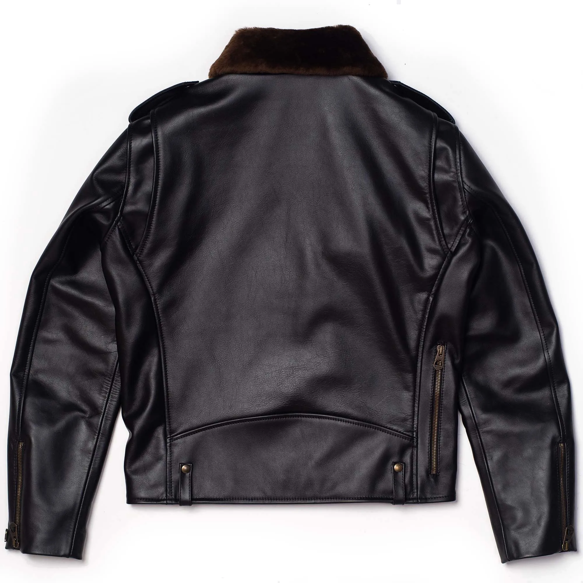 Shangri-la Heritage - Chiodo Fur Collar Black Steerhide Leather Jacket