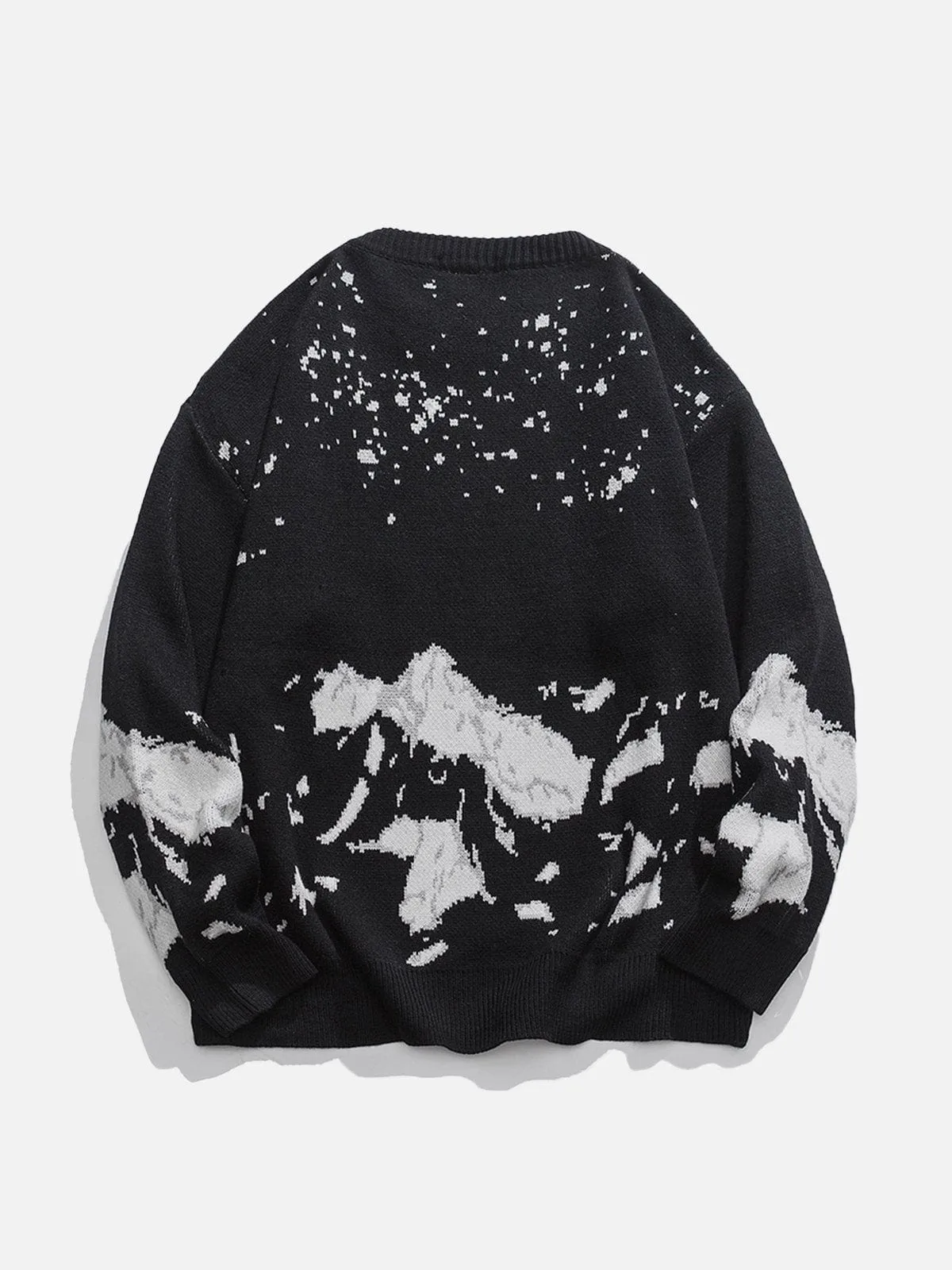 Snowy Mountains Print Sweater