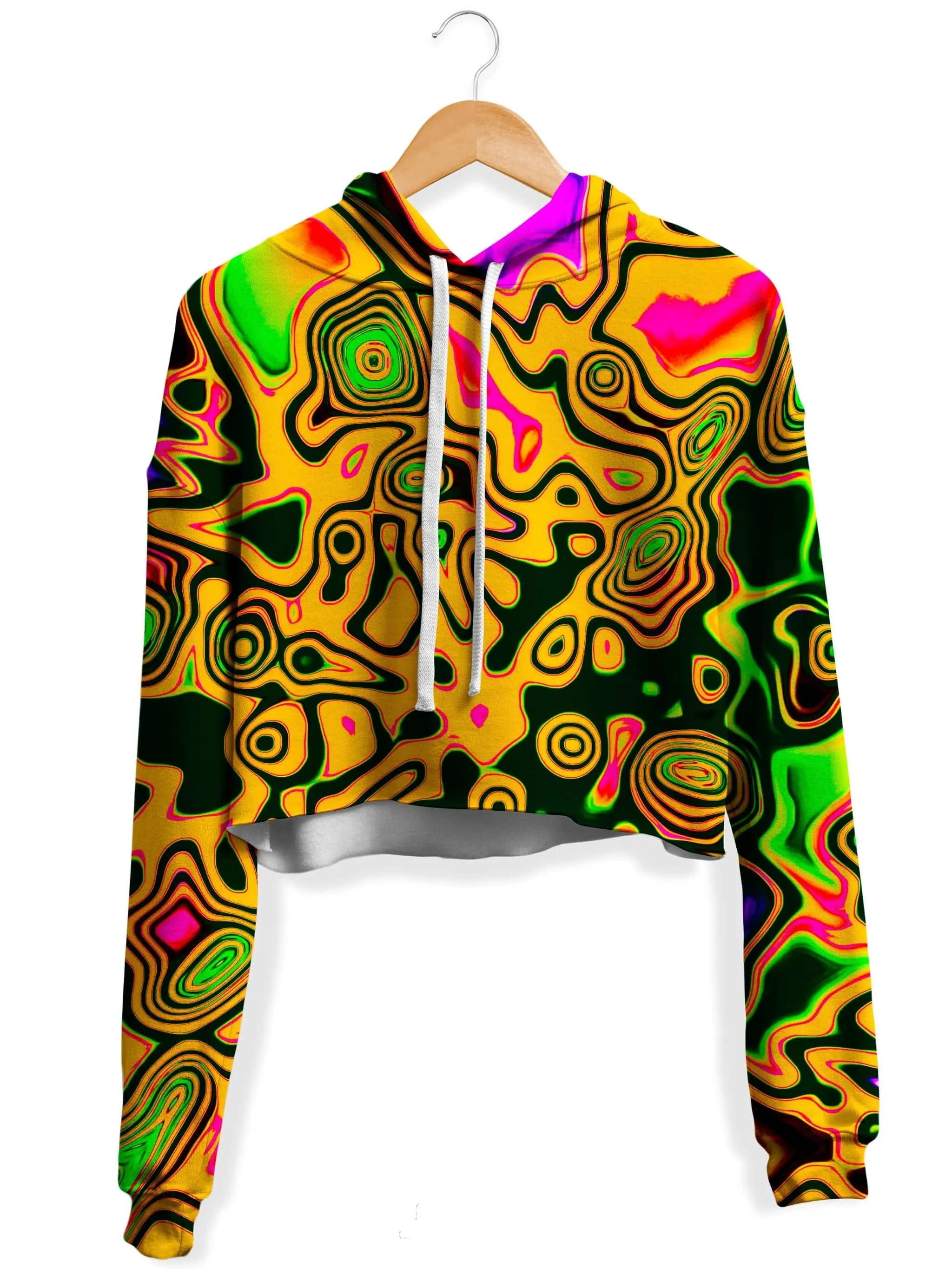 Splash of the 90s Fleece Crop Hoodie