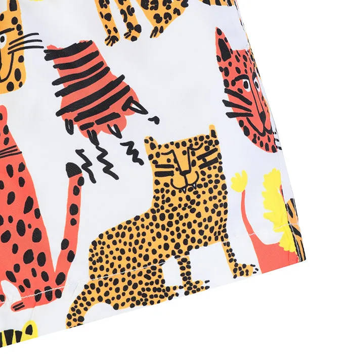 Stella McCartney Baby Swim Shorts With Wild Cats Print Multicolour