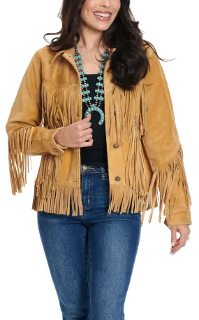 STS Ranchwear Women's Elsa Camel Fringe Leather Jacket