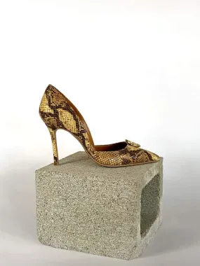 Taylor + Thomas Brigitte Heels - Golden Python