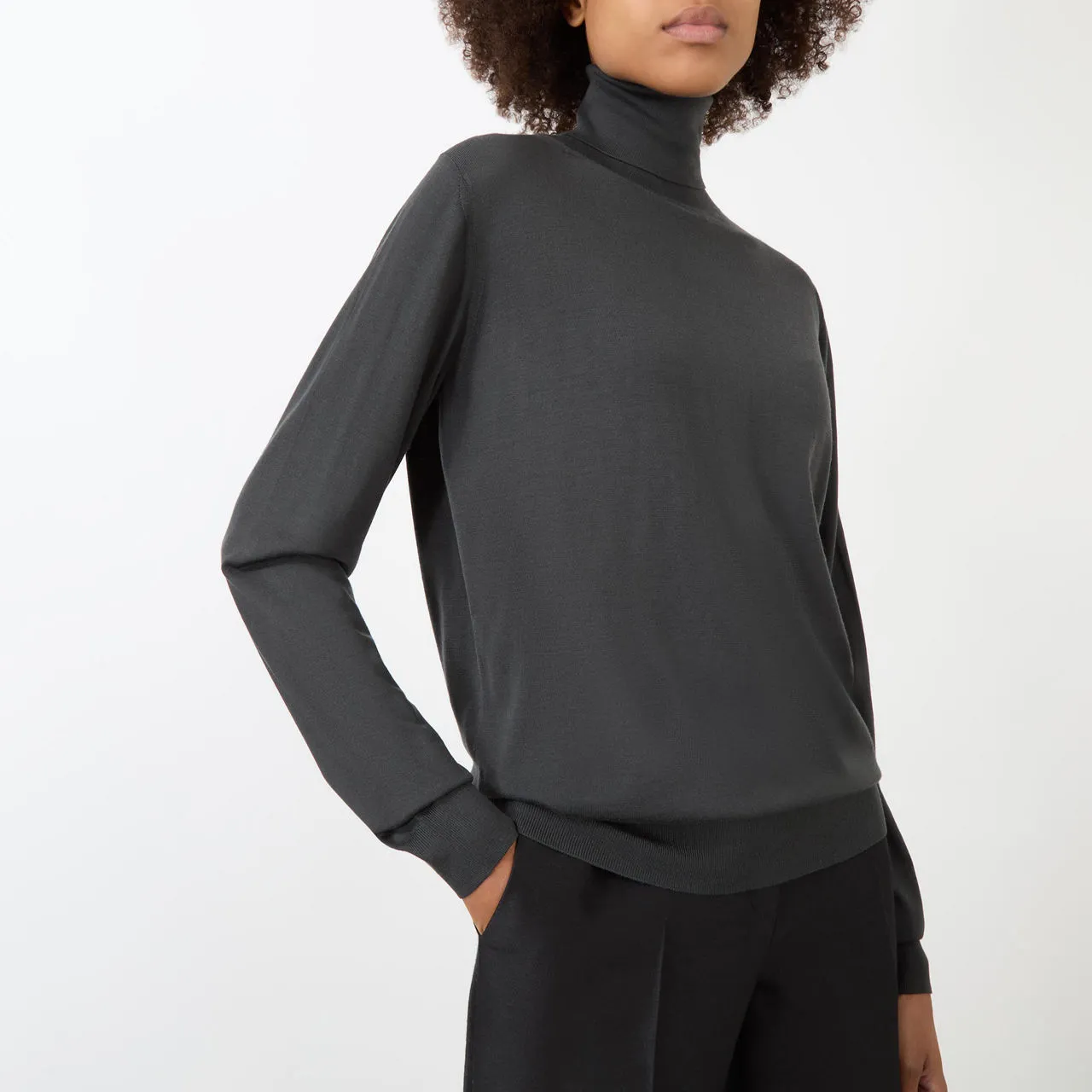 THE ROW Heva Turtleneck Sweater - Dark Grey