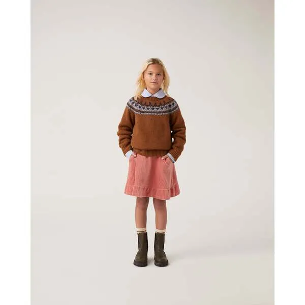 The Sunday Collective Alpaca Fair Isle Raglan Sleeve Sweater, Tan