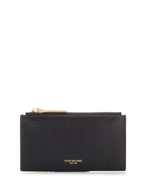 Thom Browne Logo Embossed Zipped Wallet