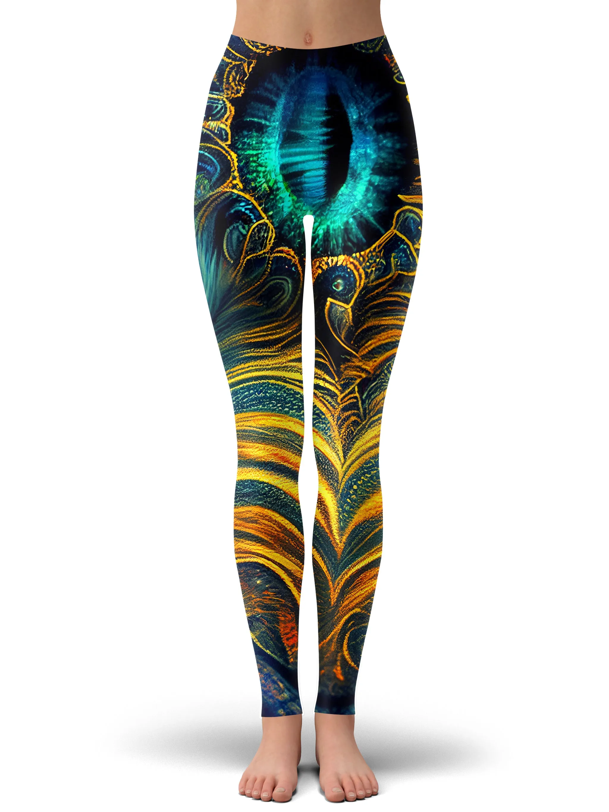 Tiger Eyes Psychedelic Crop Hoodie and Leggings Combo