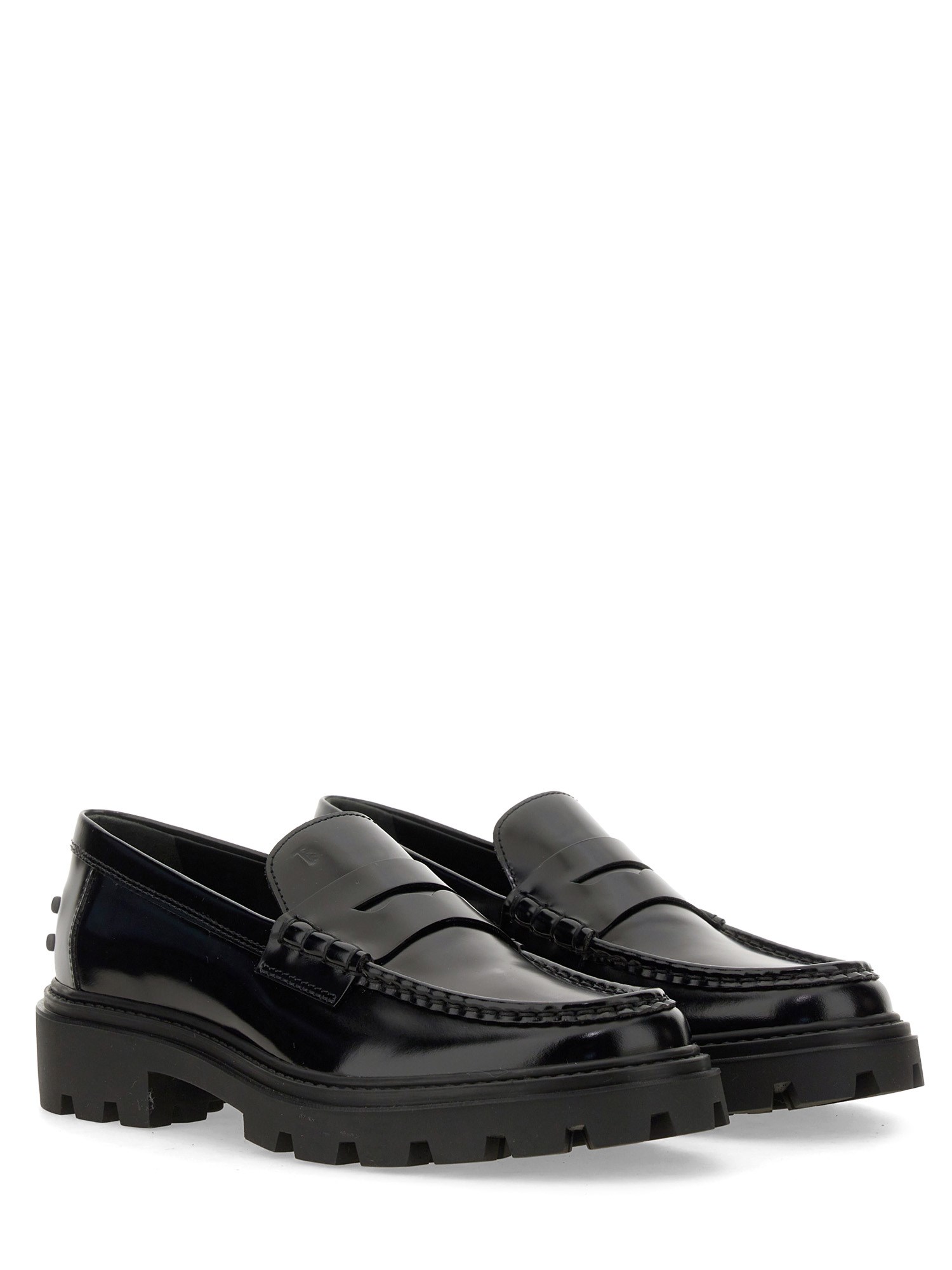 TOD'S    LEATHER LOAFER WITH LOGO