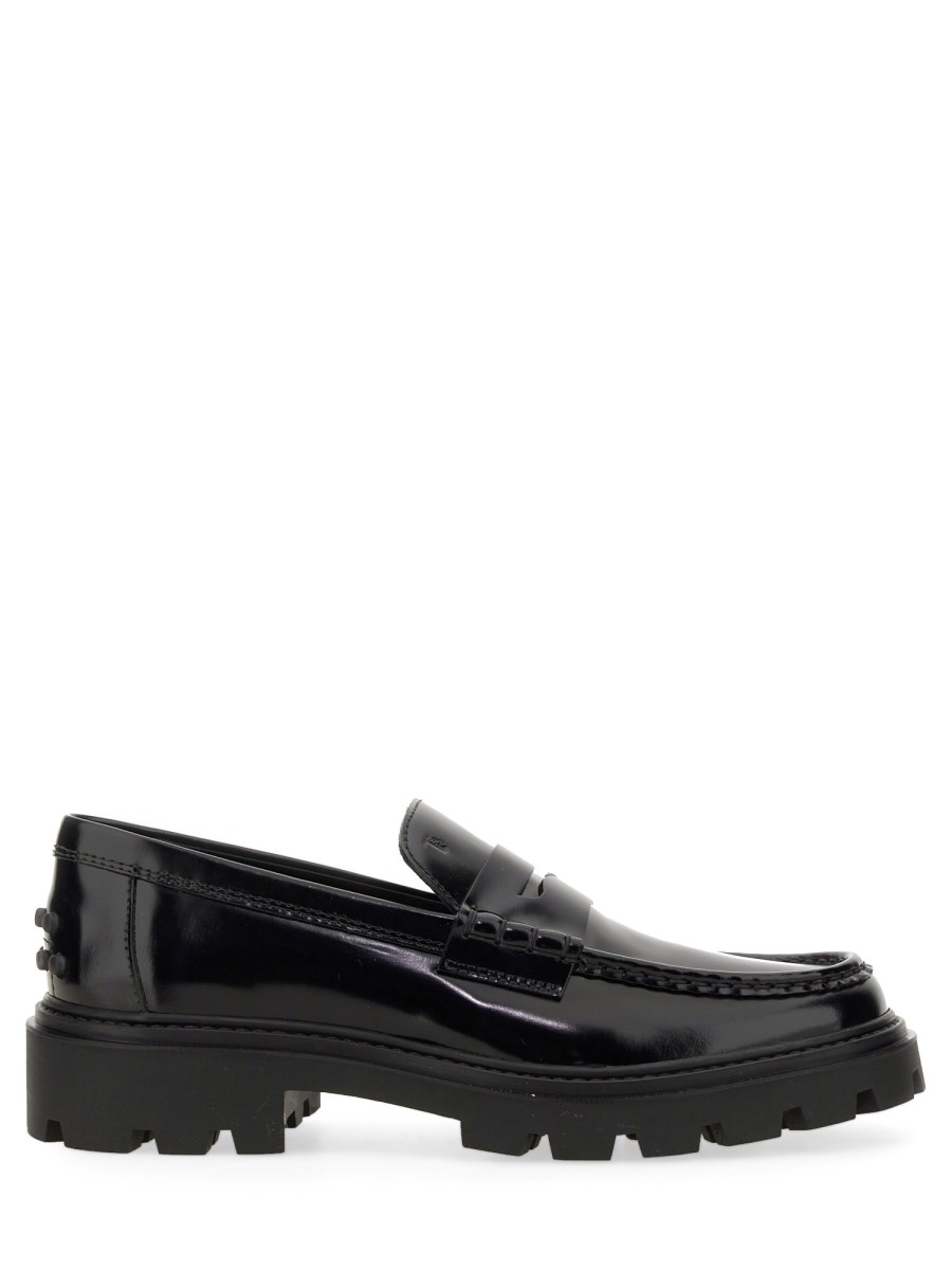 TOD'S    LEATHER LOAFER WITH LOGO