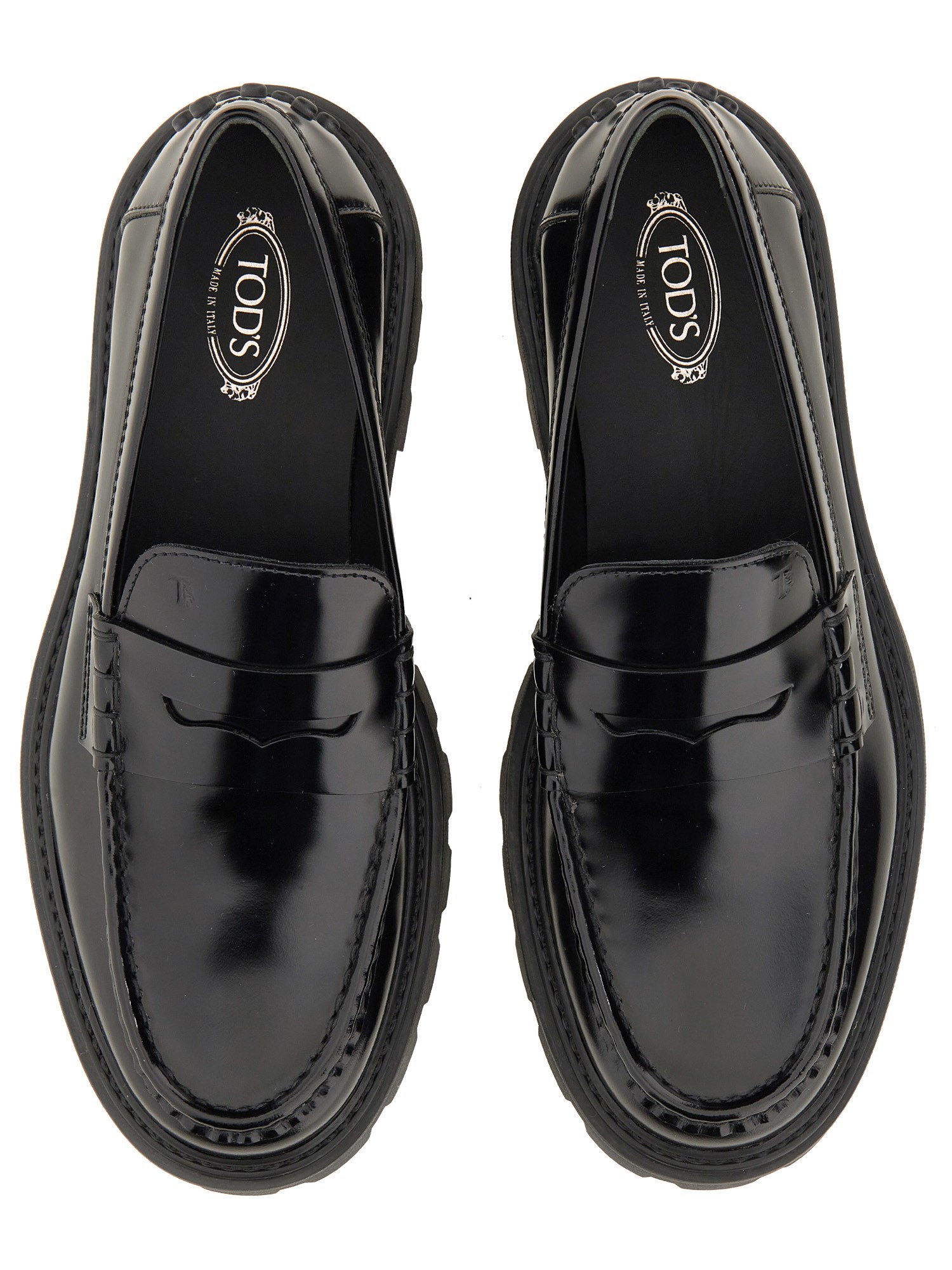 TOD'S    LEATHER LOAFER WITH LOGO